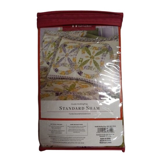 Better Homes & Gardens Pillow Sham Double Wedding Ring Standard 20" x 28" Floral - Picture 5 of 8